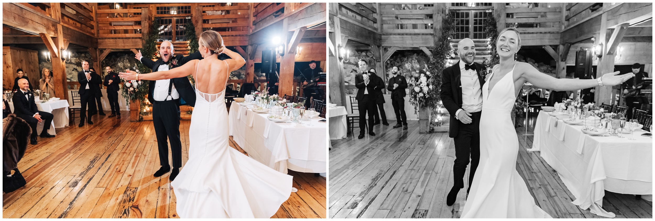 bride and grooms first dance at red lion inn cohasset ma